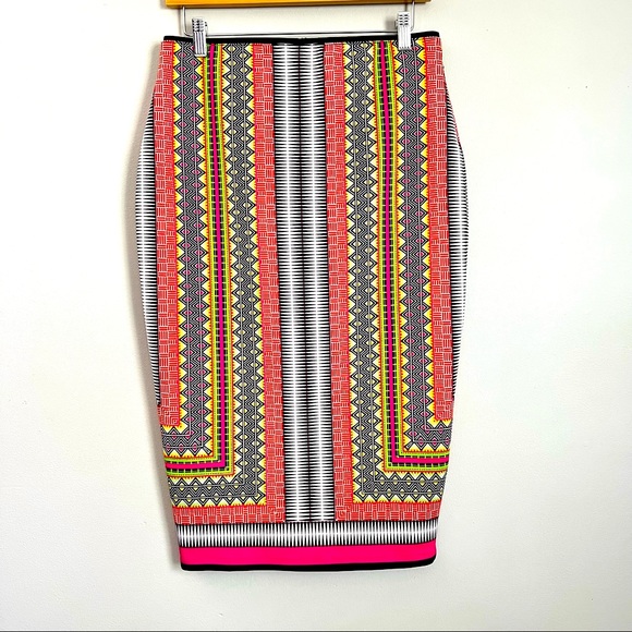 Bisou Bisou Dresses & Skirts - Bisou Bisou Multicolor Geometric Pencil Skirt
